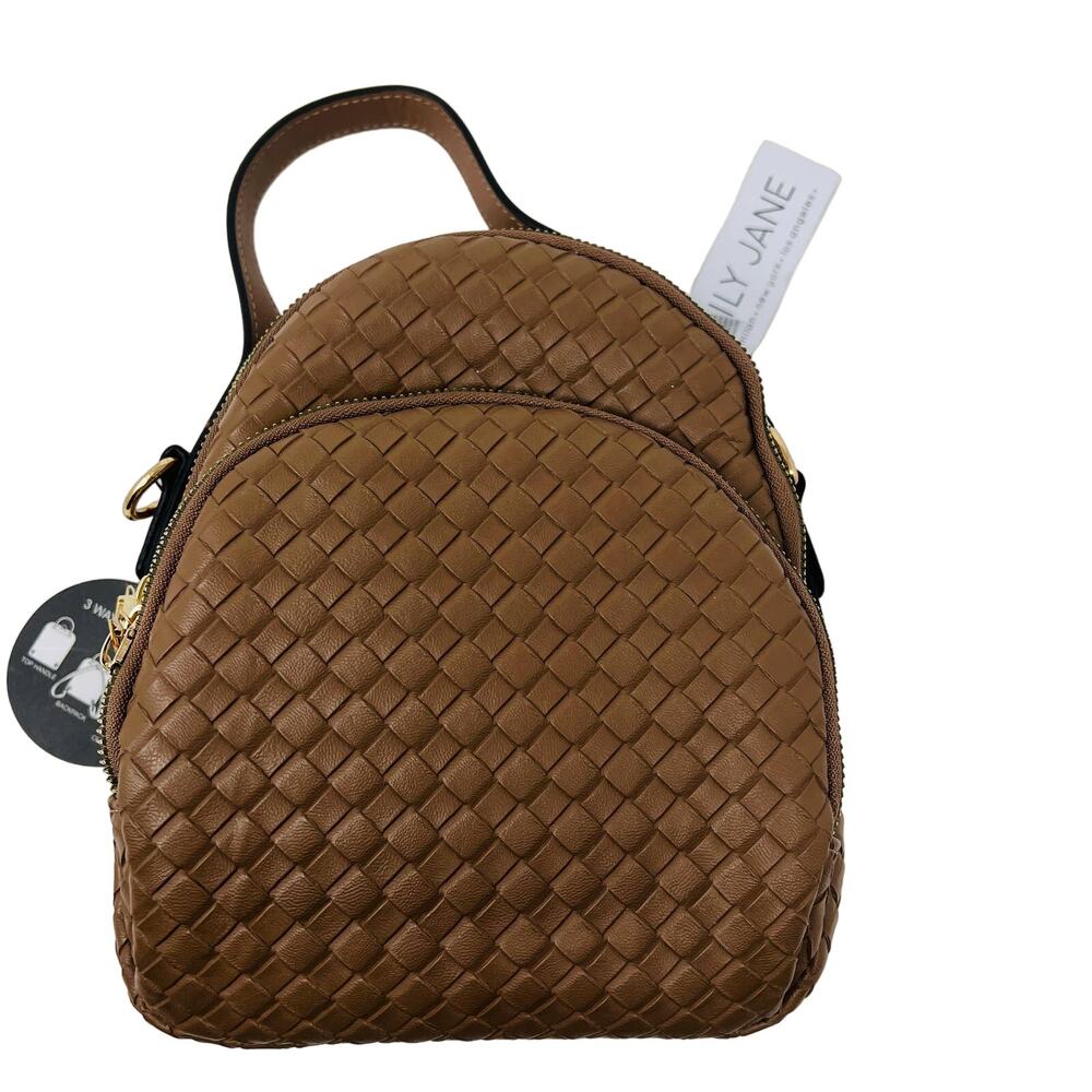 NEW! Lily Jane Mini Backpack Vegan Leather Weave Peta Approved